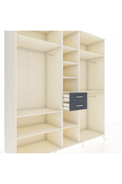 Kronos Dolap 10 Raflı 2 Çekmeceli 3 Askılı 220x59x243 Aytaşı-Aytaşı/Antrasit