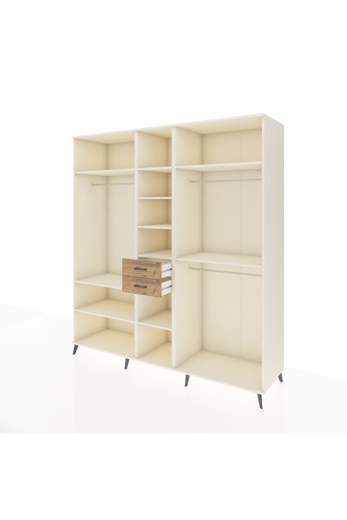 Kronos Dolap 10 Raflı 2 Çekmeceli 3 Askılı 220x59x243 Aytaşı-Aytaşı/Çam