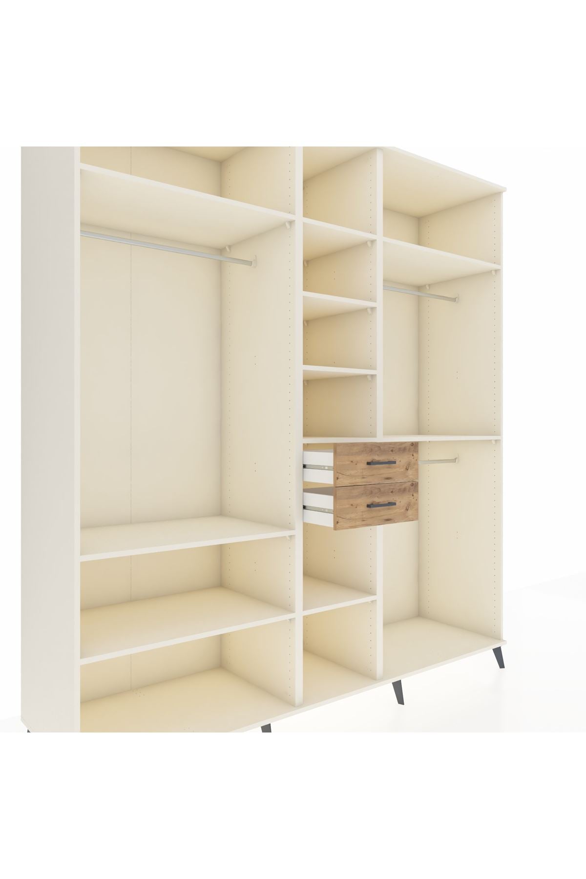 Kronos Dolap 10 Raflı 2 Çekmeceli 3 Askılı 220x59x243 Aytaşı-Aytaşı/Çam