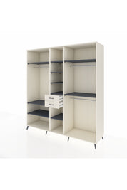 Kronos Dolap 10 Raflı 2 Çekmeceli 3 Askılı 220x59x243 Aytaşı-Antrasit/Aytaşı