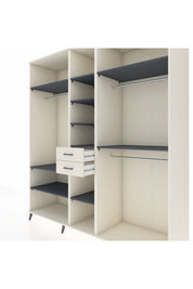 Kronos Dolap 10 Raflı 2 Çekmeceli 3 Askılı 220x59x243 Aytaşı-Antrasit/Aytaşı