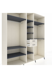 Kronos Dolap 10 Raflı 2 Çekmeceli 3 Askılı 220x59x243 Aytaşı-Antrasit/Aytaşı