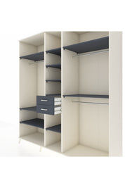 Kronos Dolap 10 Raflı 2 Çekmeceli 3 Askılı 220x59x243 Aytaşı-Antrasit/Antrasit