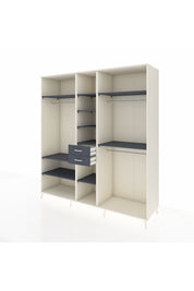 Kronos Dolap 10 Raflı 2 Çekmeceli 3 Askılı 220x59x243 Aytaşı-Antrasit/Antrasit