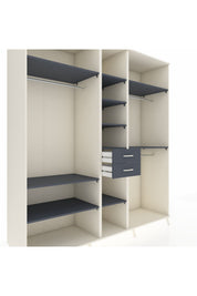 Kronos Dolap 10 Raflı 2 Çekmeceli 3 Askılı 220x59x243 Aytaşı-Antrasit/Antrasit