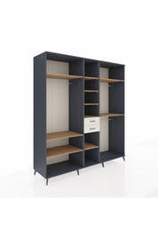 Kronos Dolap 10 Raflı 2 Çekmeceli 3 Askılı 220x59x243 Antrasit-Çam/Aytaşı