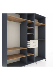 Kronos Dolap 10 Raflı 2 Çekmeceli 3 Askılı 220x59x243 Antrasit-Çam/Aytaşı