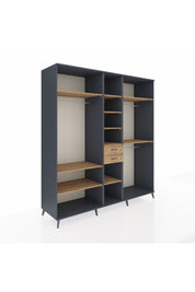 Kronos Dolap 10 Raflı 2 Çekmeceli 3 Askılı 220x59x243 Antrasit-Çam/Çam