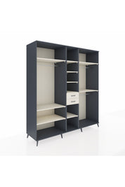 Kronos Dolap 10 Raflı 2 Çekmeceli 3 Askılı 220x59x243 Antrasit-Aytaşı/Aytaşı