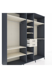 Kronos Dolap 10 Raflı 2 Çekmeceli 3 Askılı 220x59x243 Antrasit-Aytaşı/Aytaşı