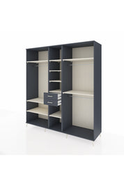 Kronos Dolap 10 Raflı 2 Çekmeceli 3 Askılı 220x59x243 Antrasit-Aytaşı/Antrasit