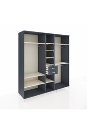 Kronos Dolap 10 Raflı 2 Çekmeceli 3 Askılı 220x59x243 Antrasit-Aytaşı/Antrasit