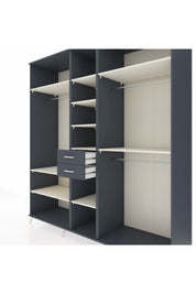 Kronos Dolap 10 Raflı 2 Çekmeceli 3 Askılı 220x59x243 Antrasit-Aytaşı/Antrasit