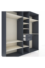 Kronos Dolap 10 Raflı 2 Çekmeceli 3 Askılı 220x59x243 Antrasit-Aytaşı/Antrasit