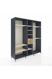 Kronos Dolap 10 Raflı 2 Çekmeceli 3 Askılı 220x59x243 Antrasit-Aytaşı/Çam