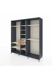 Kronos Dolap 10 Raflı 2 Çekmeceli 3 Askılı 220x59x243 Antrasit-Aytaşı/Çam