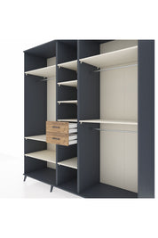 Kronos Dolap 10 Raflı 2 Çekmeceli 3 Askılı 220x59x243 Antrasit-Aytaşı/Çam