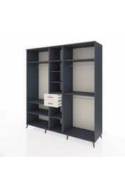 Kronos Dolap 10 Raflı 2 Çekmeceli 3 Askılı 220x59x243 Antrasit-Antrasit/Aytaşı