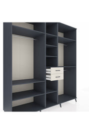 Kronos Dolap 10 Raflı 2 Çekmeceli 3 Askılı 220x59x243 Antrasit-Antrasit/Aytaşı