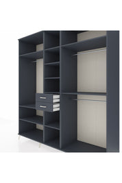 Kronos Dolap 10 Raflı 2 Çekmeceli 3 Askılı 220x59x243 Antrasit-Antrasit/Antrasit