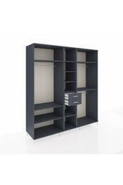 Kronos Dolap 10 Raflı 2 Çekmeceli 3 Askılı 220x59x243 Antrasit-Antrasit/Antrasit