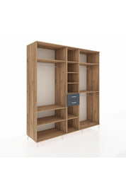 Kronos Dolap 10 Raflı 2 Çekmeceli 3 Askılı 220x59x243 Çam-Çam/Antrasit