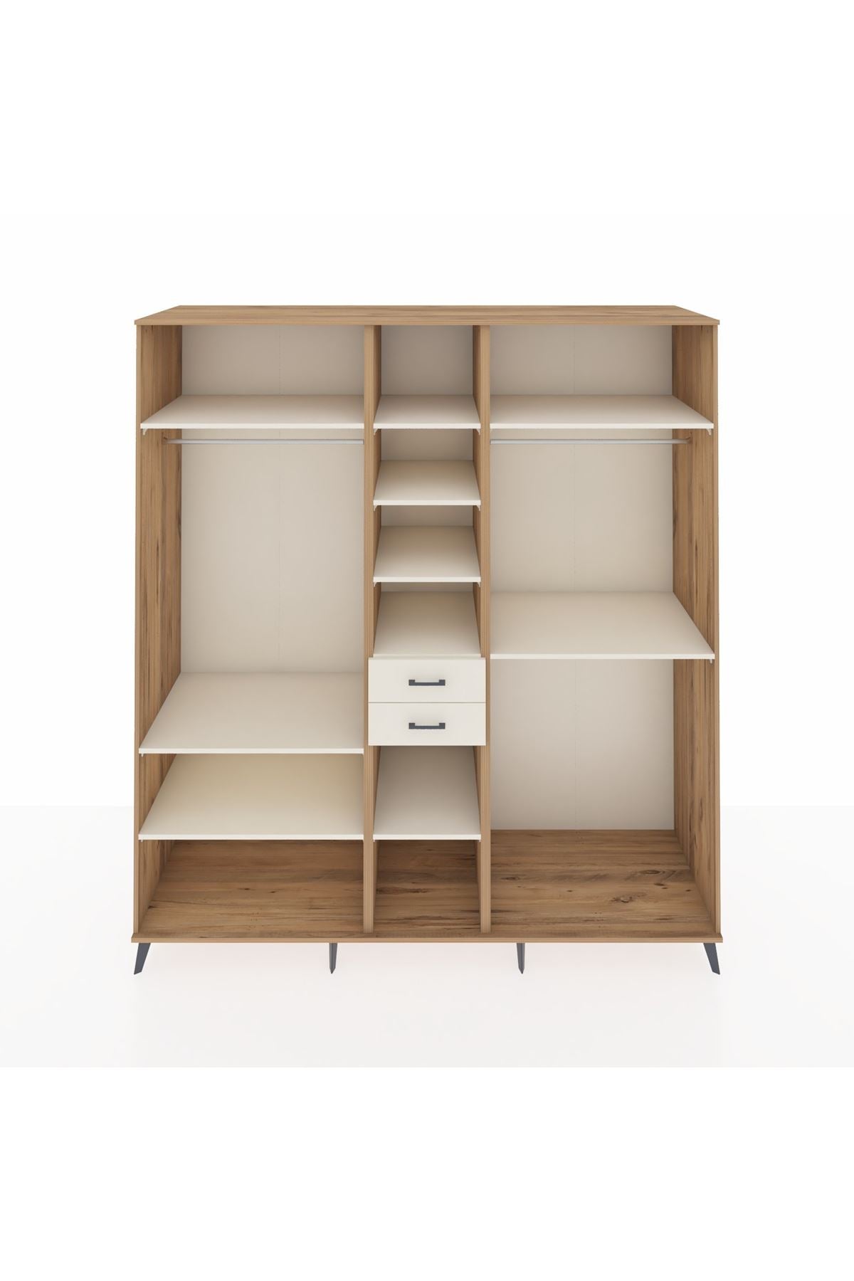 Kronos Dolap 10 Raflı 2 Çekmeceli 3 Askılı 220x59x243 Çam-Aytaşı/Aytaşı