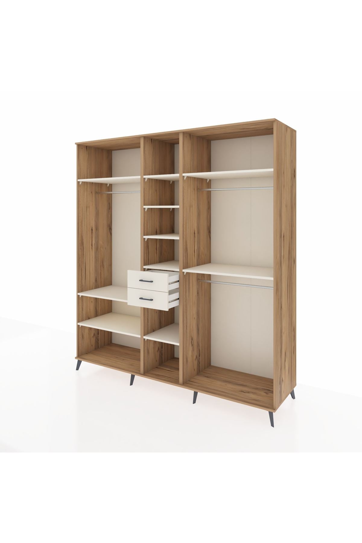 Kronos Dolap 10 Raflı 2 Çekmeceli 3 Askılı 220x59x243 Çam-Aytaşı/Aytaşı