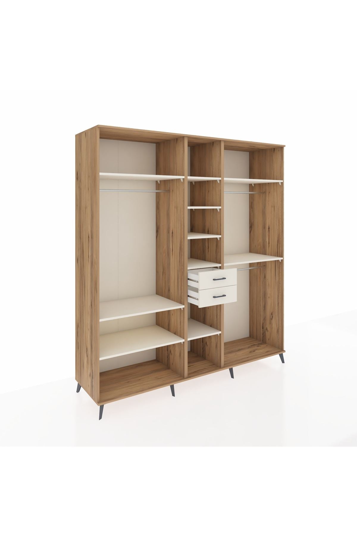 Kronos Dolap 10 Raflı 2 Çekmeceli 3 Askılı 220x59x243 Çam-Aytaşı/Aytaşı