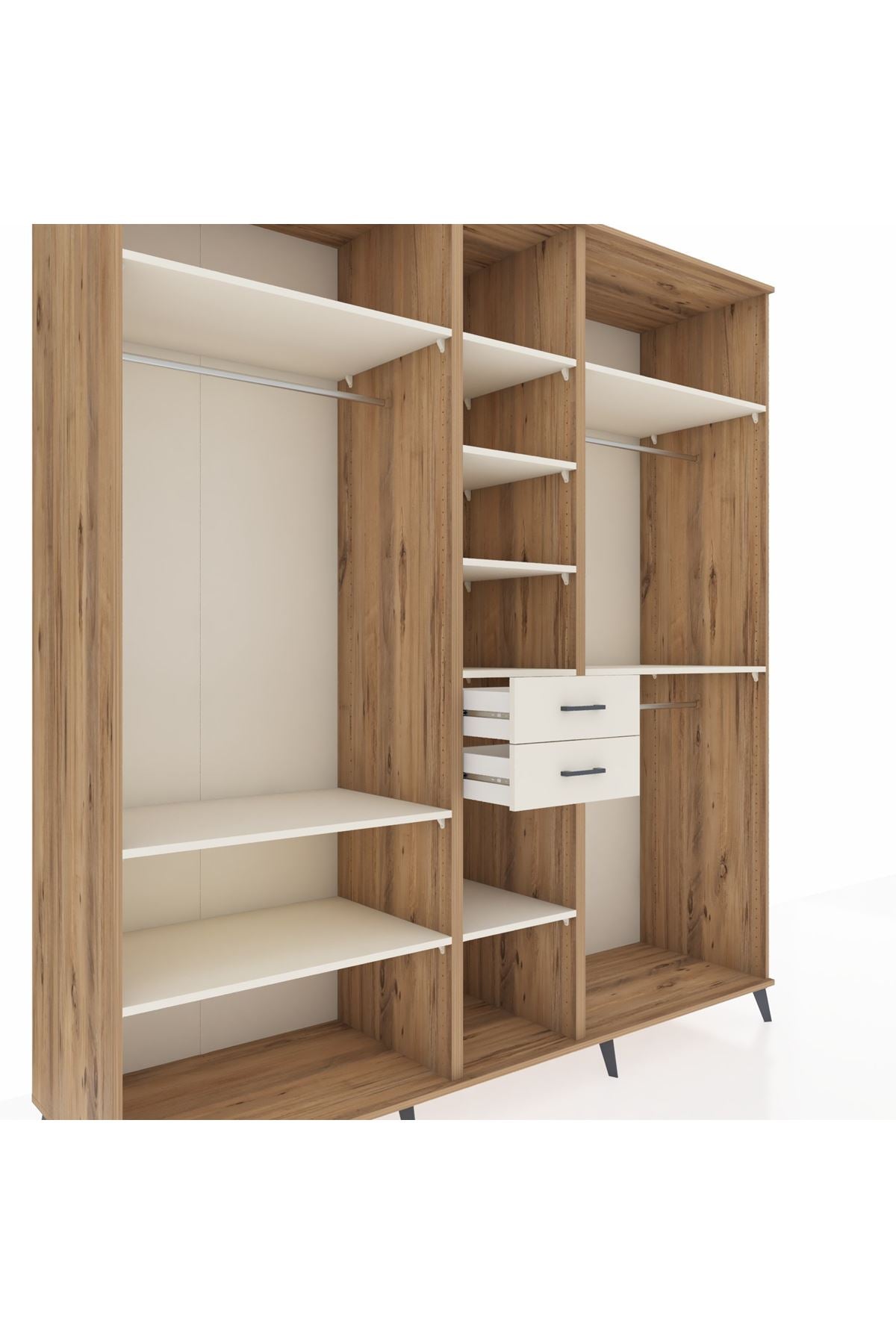 Kronos Dolap 10 Raflı 2 Çekmeceli 3 Askılı 220x59x243 Çam-Aytaşı/Aytaşı