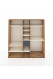 Kronos Dolap 10 Raflı 2 Çekmeceli 3 Askılı 220x59x243 Çam-Aytaşı/Antrasit