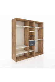 Kronos Dolap 10 Raflı 2 Çekmeceli 3 Askılı 220x59x243 Çam-Aytaşı/Antrasit