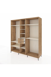 Kronos Dolap 10 Raflı 2 Çekmeceli 3 Askılı 220x59x243 Çam-Aytaşı/Çam