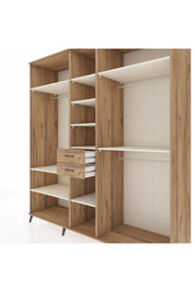 Kronos Dolap 10 Raflı 2 Çekmeceli 3 Askılı 220x59x243 Çam-Aytaşı/Çam