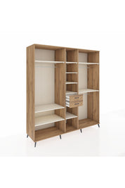 Kronos Dolap 10 Raflı 2 Çekmeceli 3 Askılı 220x59x243 Çam-Aytaşı/Çam