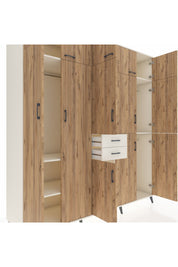 Kronos Dolap 10 Raflı 2 Çekmeceli 3 Askılı 220x59x243 Aytaşı-Çam/Aytaşı