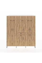 Kronos Dolap 10 Raflı 2 Çekmeceli 3 Askılı 220x59x243 Aytaşı-Çam/Çam