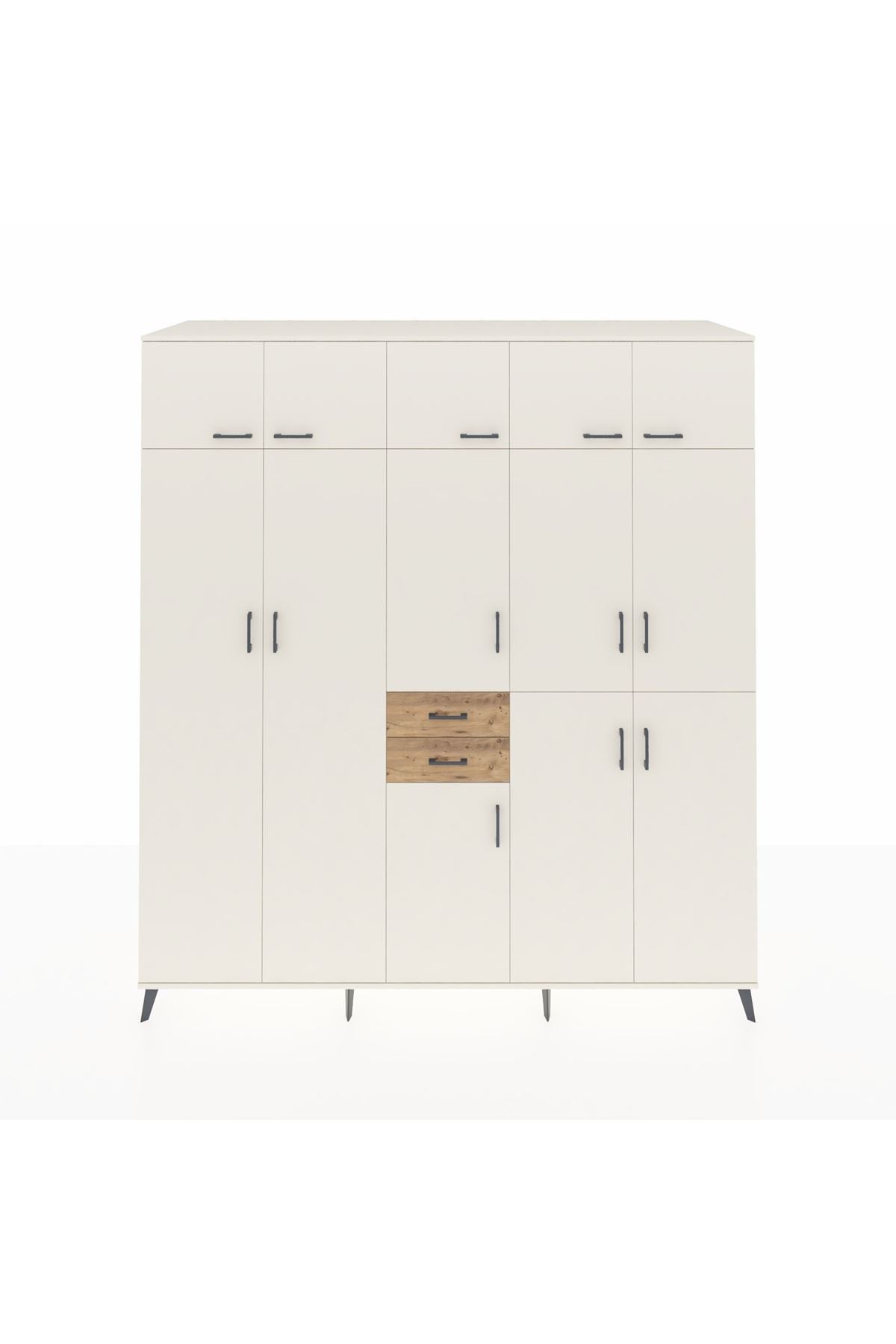 Kronos Dolap 10 Raflı 2 Çekmeceli 3 Askılı 220x59x243 Aytaşı-Aytaşı/Çam