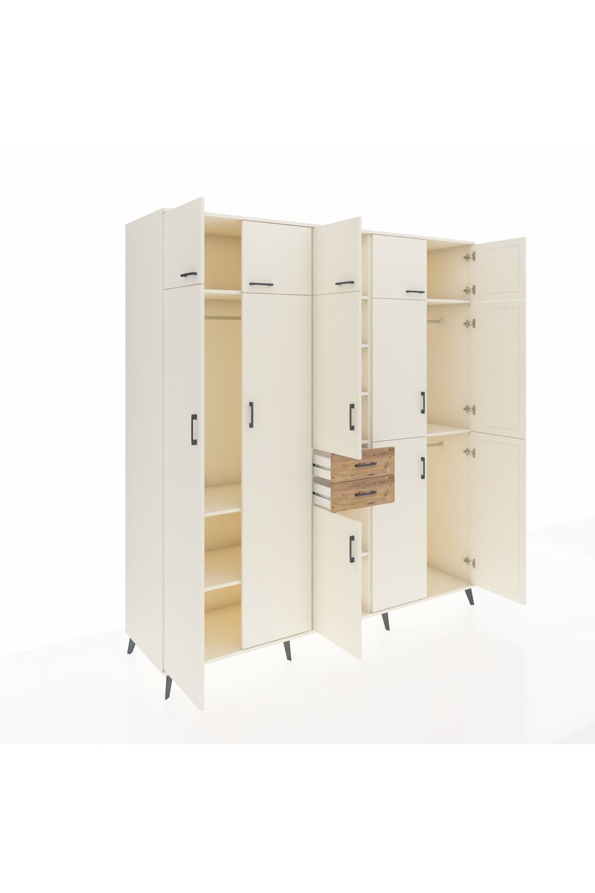 Kronos Dolap 10 Raflı 2 Çekmeceli 3 Askılı 220x59x243 Aytaşı-Aytaşı/Çam