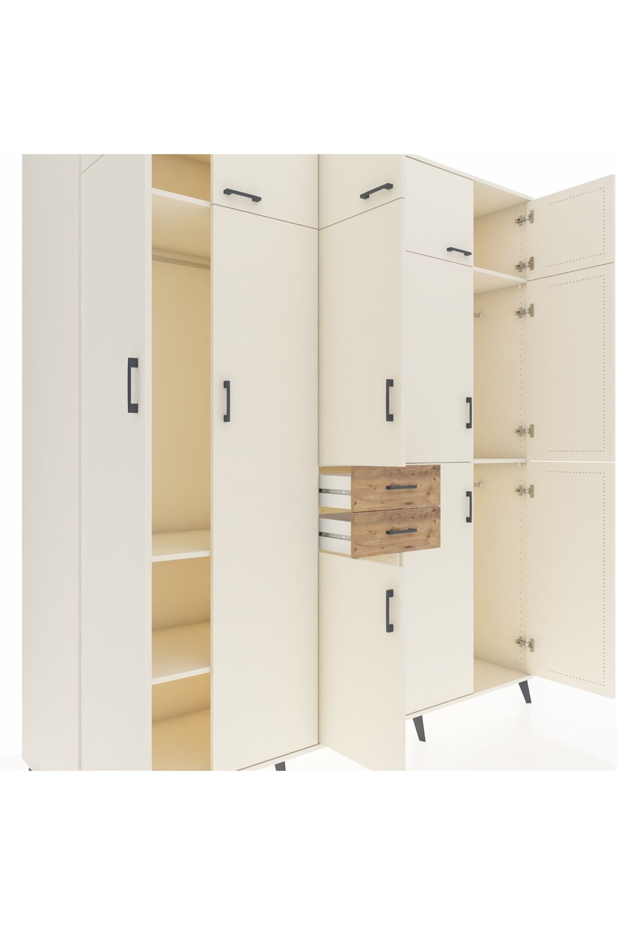 Kronos Dolap 10 Raflı 2 Çekmeceli 3 Askılı 220x59x243 Aytaşı-Aytaşı/Çam