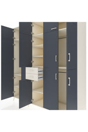 Kronos Dolap 10 Raflı 2 Çekmeceli 3 Askılı 220x59x243 Aytaşı-Antrasit/Aytaşı