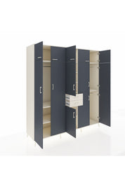 Kronos Dolap 10 Raflı 2 Çekmeceli 3 Askılı 220x59x243 Aytaşı-Antrasit/Aytaşı