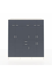 Kronos Dolap 10 Raflı 2 Çekmeceli 3 Askılı 220x59x243 Aytaşı-Antrasit/Antrasit