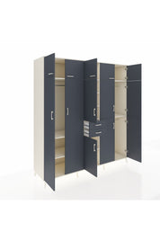 Kronos Dolap 10 Raflı 2 Çekmeceli 3 Askılı 220x59x243 Aytaşı-Antrasit/Antrasit