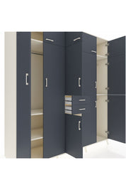 Kronos Dolap 10 Raflı 2 Çekmeceli 3 Askılı 220x59x243 Aytaşı-Antrasit/Antrasit