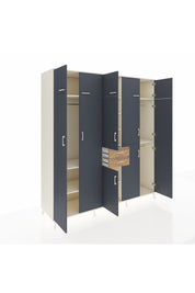 Kronos Dolap 10 Raflı 2 Çekmeceli 3 Askılı 220x59x243 Aytaşı-Antrasit/Çam