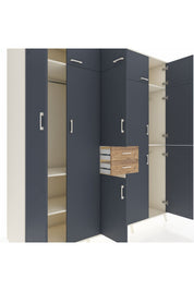 Kronos Dolap 10 Raflı 2 Çekmeceli 3 Askılı 220x59x243 Aytaşı-Antrasit/Çam