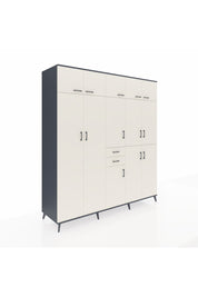 Kronos Dolap 10 Raflı 2 Çekmeceli 3 Askılı 220x59x243 Antrasit-Aytaşı/Aytaşı