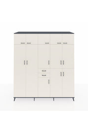 Kronos Dolap 10 Raflı 2 Çekmeceli 3 Askılı 220x59x243 Antrasit-Aytaşı/Aytaşı