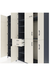 Kronos Dolap 10 Raflı 2 Çekmeceli 3 Askılı 220x59x243 Antrasit-Aytaşı/Aytaşı